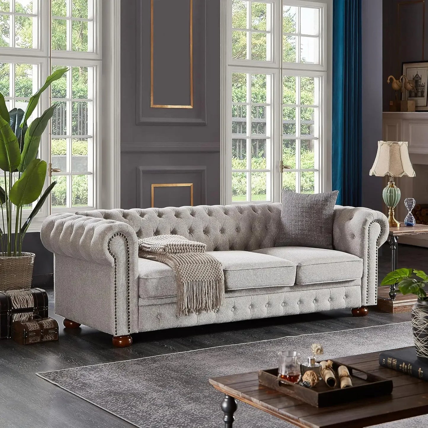 Chesterfield Sofa, with Low Back, 3 Seater Sofa