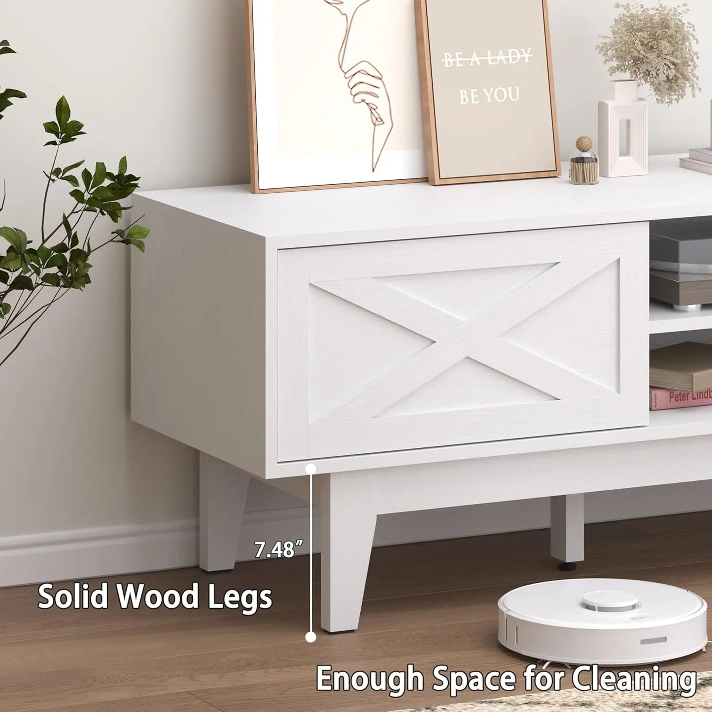 TV Stand for 55 65 Inch TV with Shelves