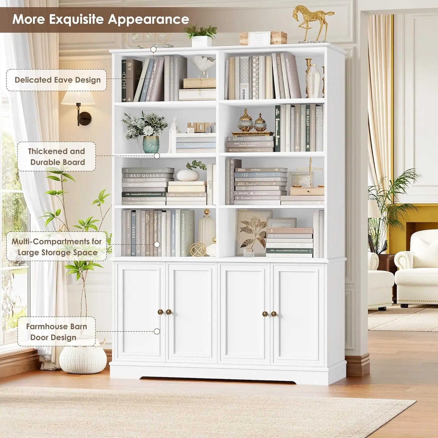 6-Tier Bookshelf , Bookcase with Storage