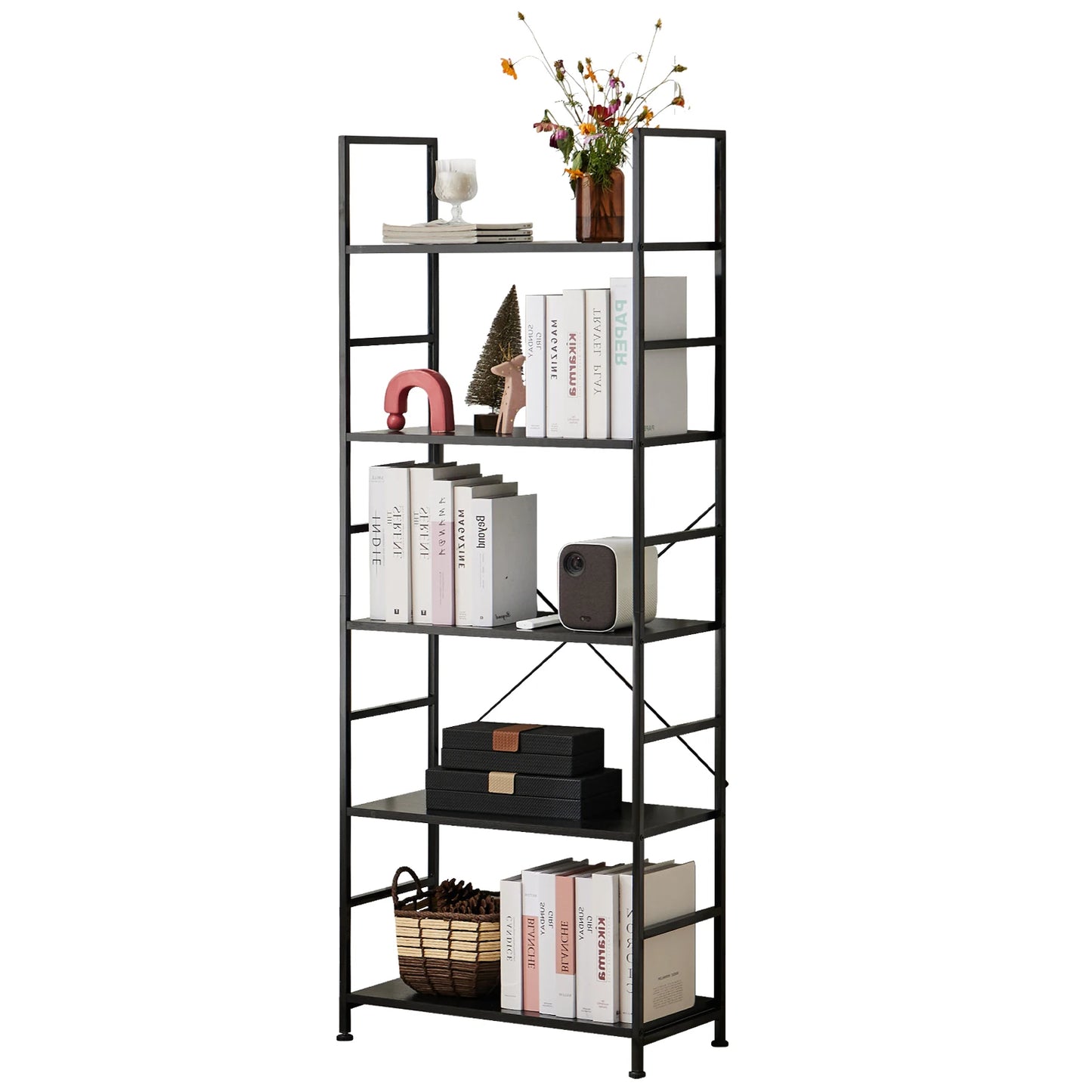 5 Tier Bookcase Bookshelf Modern