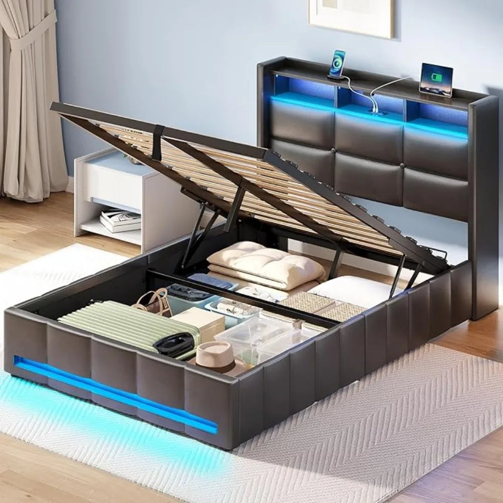 Bed Frame with Hydraulic storage – Full, Queen, Twin Sizes