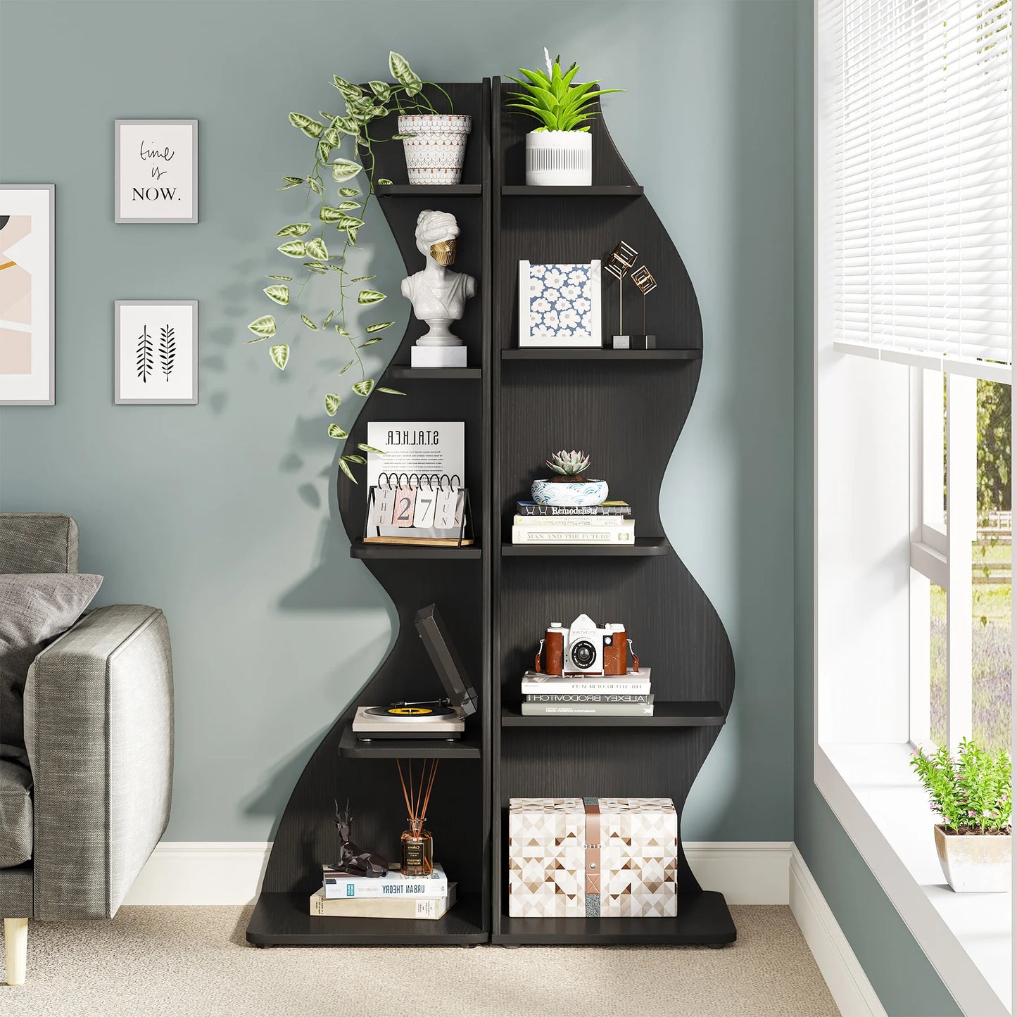 Corner bookShelf, 5-Tier Stylish Corner Bookcase