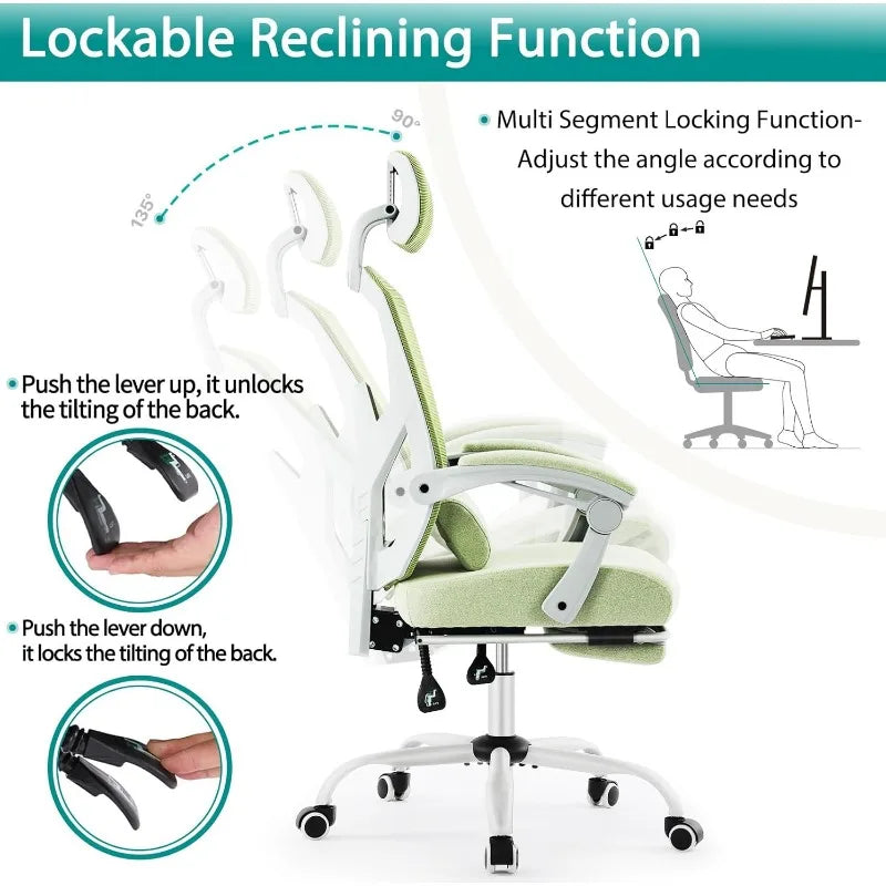 Home Office Desk Chair with Footrest