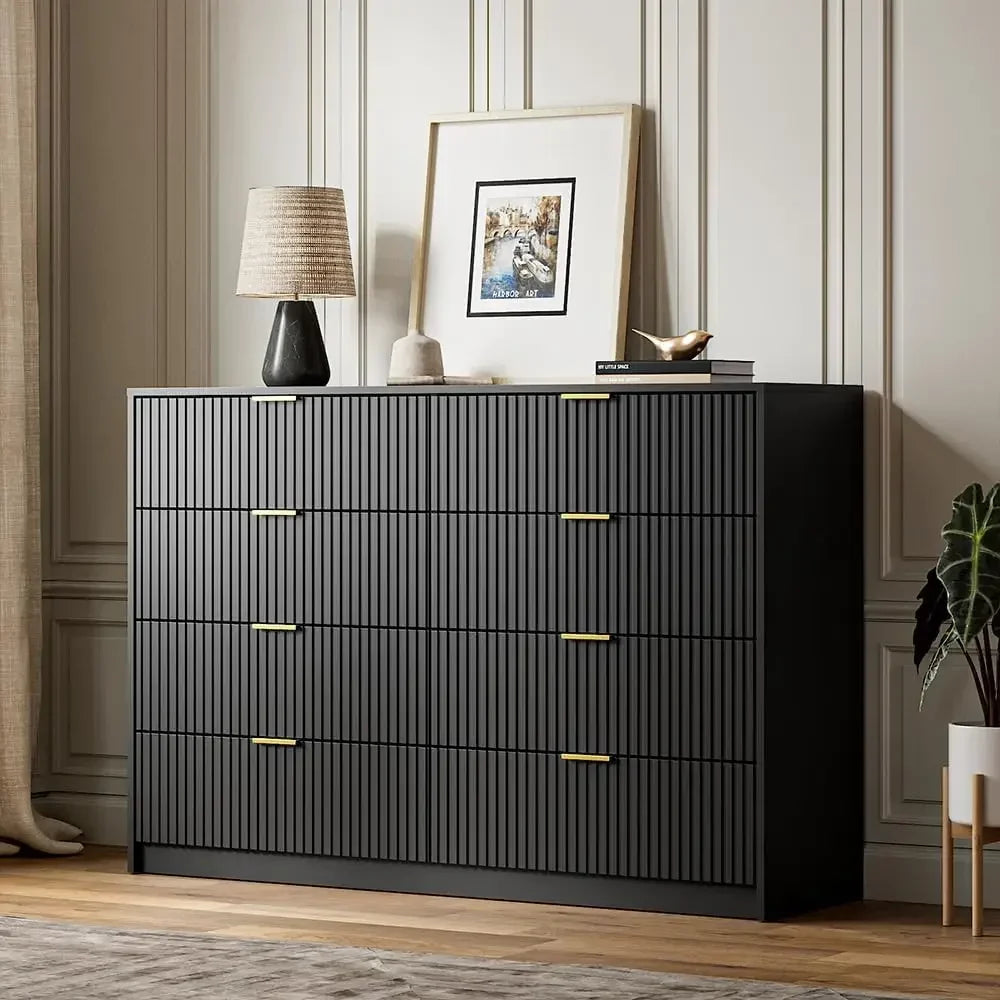 Double Dresser, Modern Tall Chest of Drawers