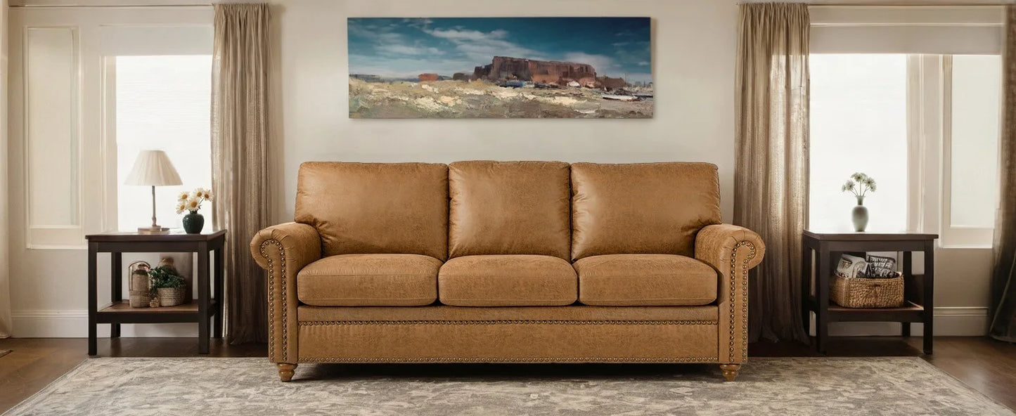 3-Seat Modern Living Room Sofa - Luxury Leather