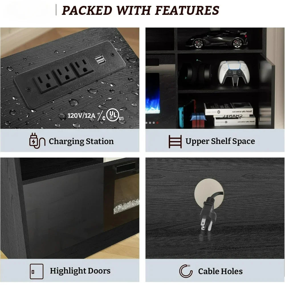 Fireplace TV Stand – 70" Stand with 36" LED Heater