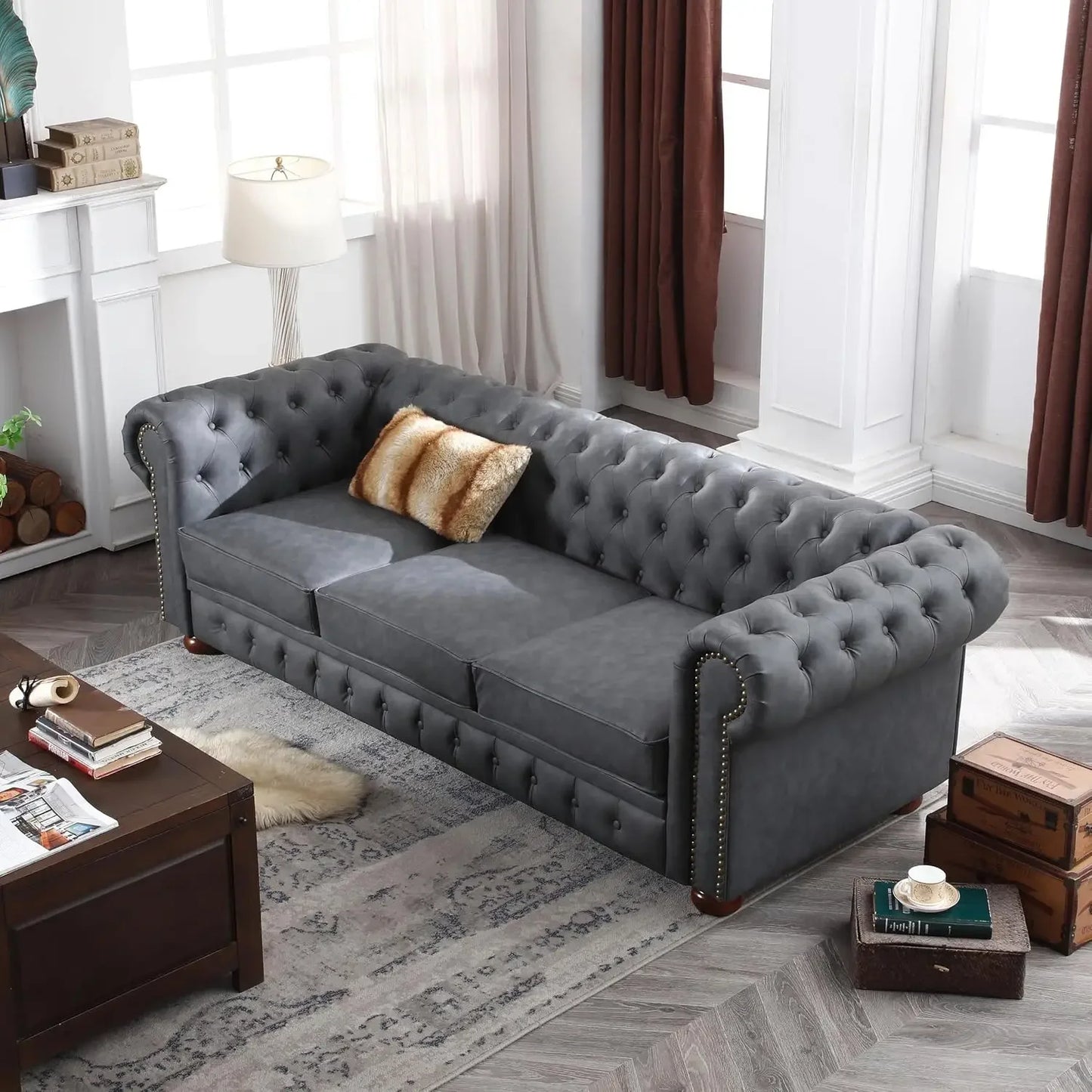 Chesterfield Sofa, with Low Back, 3 Seater Sofa