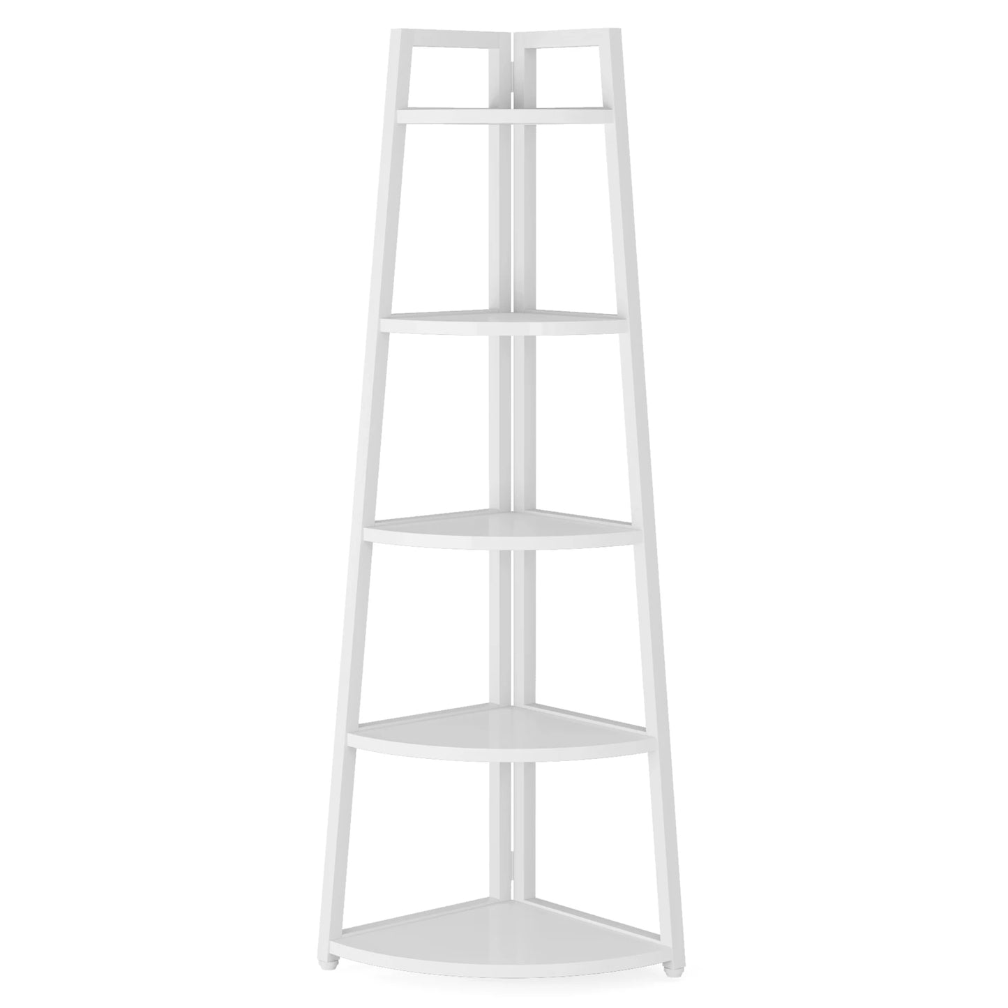 Corner Bookcase, Bookshelf with Rack Wood