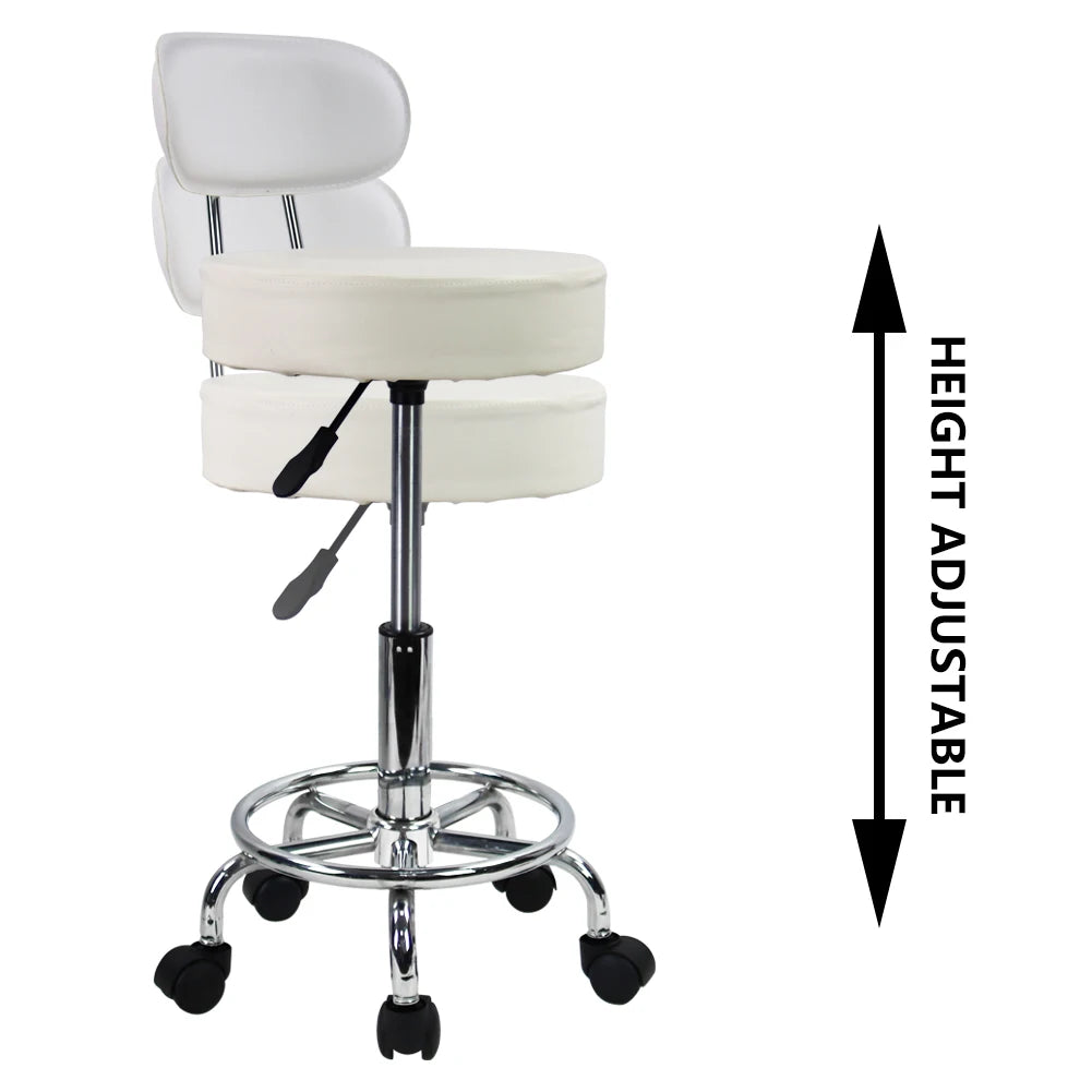 PU Leather Rolling Stool chair with Height Adjustable