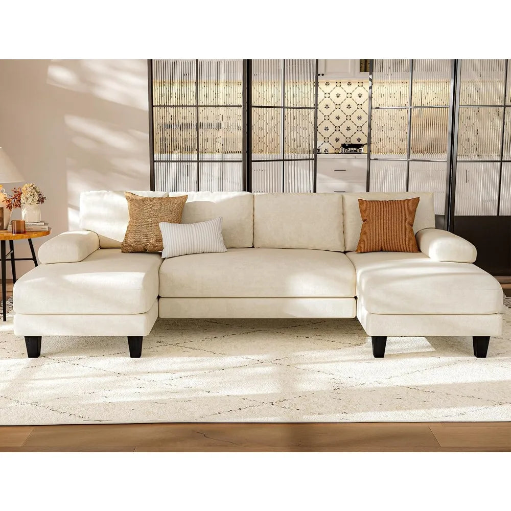 U Shaped Sectional Couch, Sofa with Double Chaise