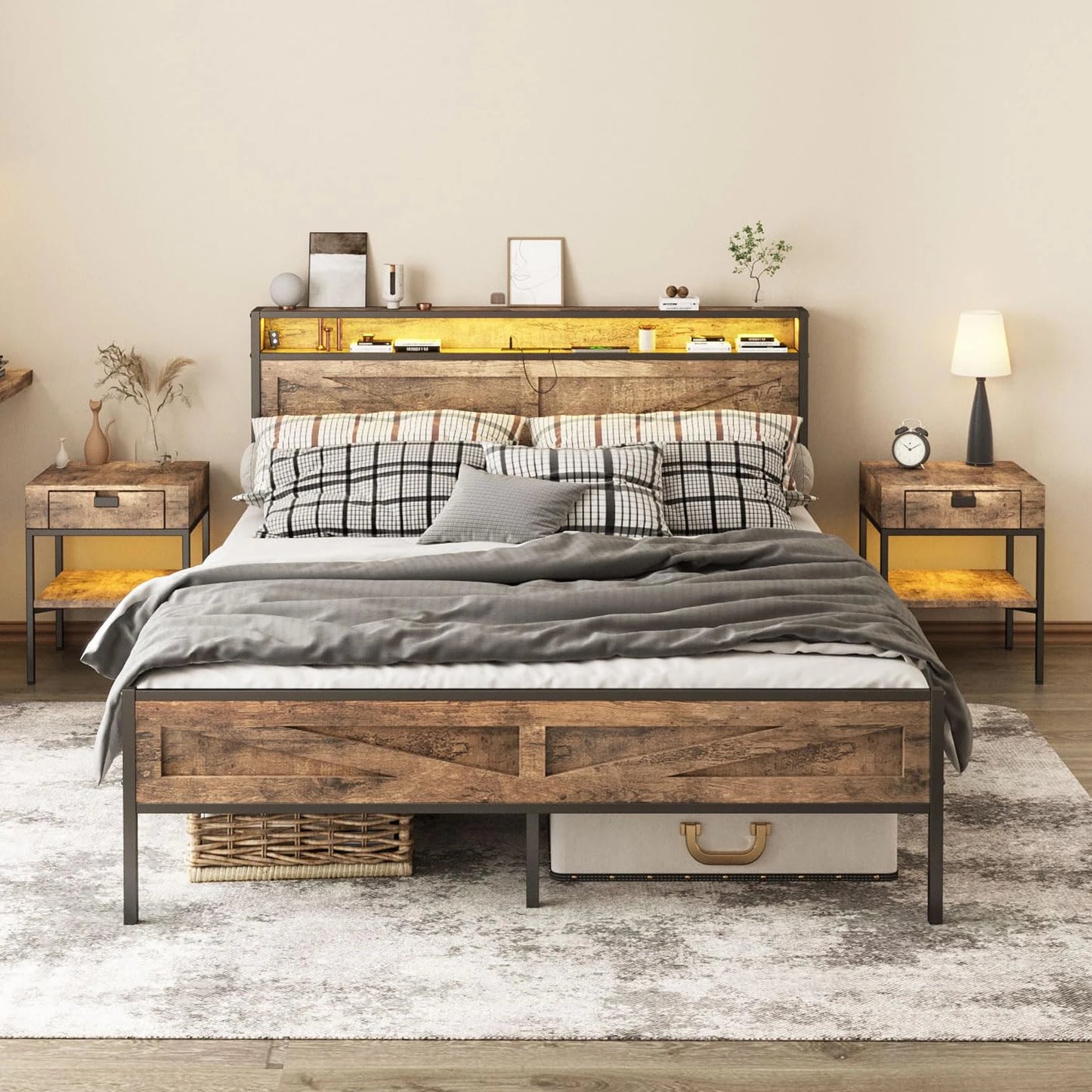 Queen/Full/Twing and King size Bed Frame with Storage