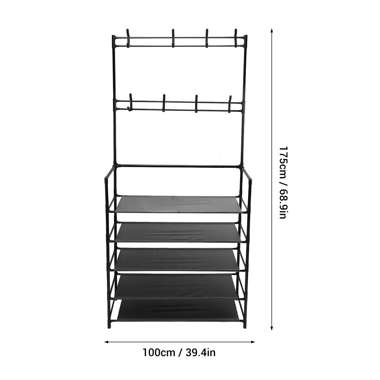 Coat Rack Stand, 2 In 1 Entryway Clothes Hanging Organizer