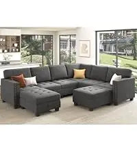 Velvet Modular Sectional sofa, Convertible L Shaped couch with Storage