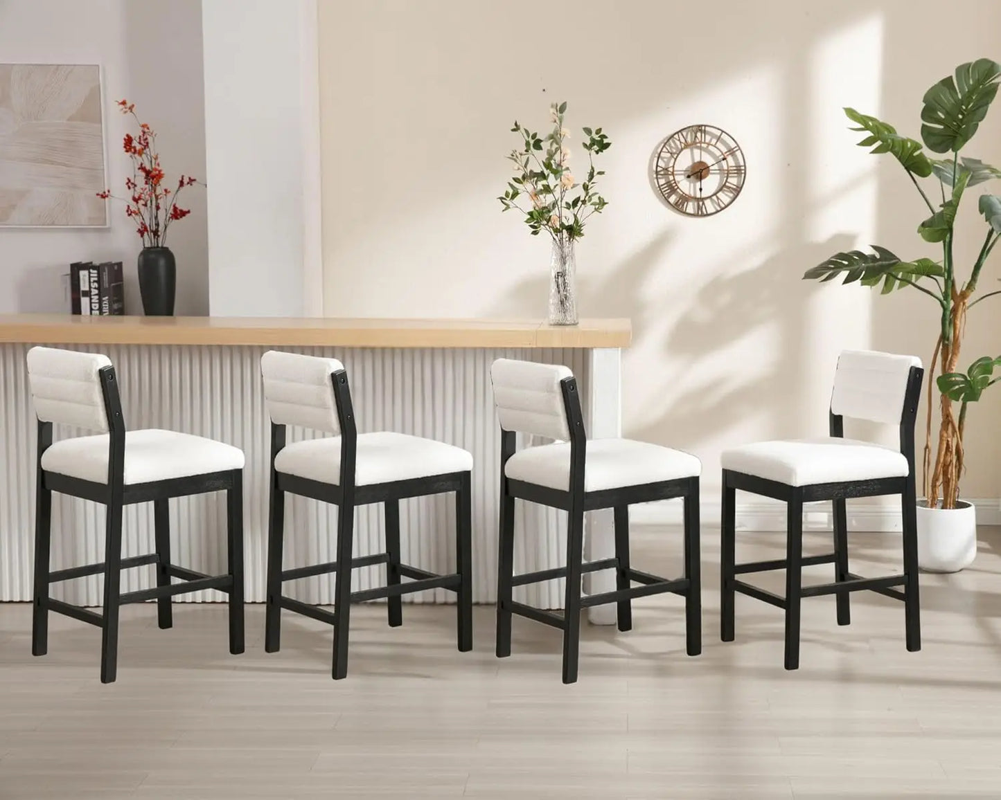 Bar Stools Set of 4 Counter Stools with Backs