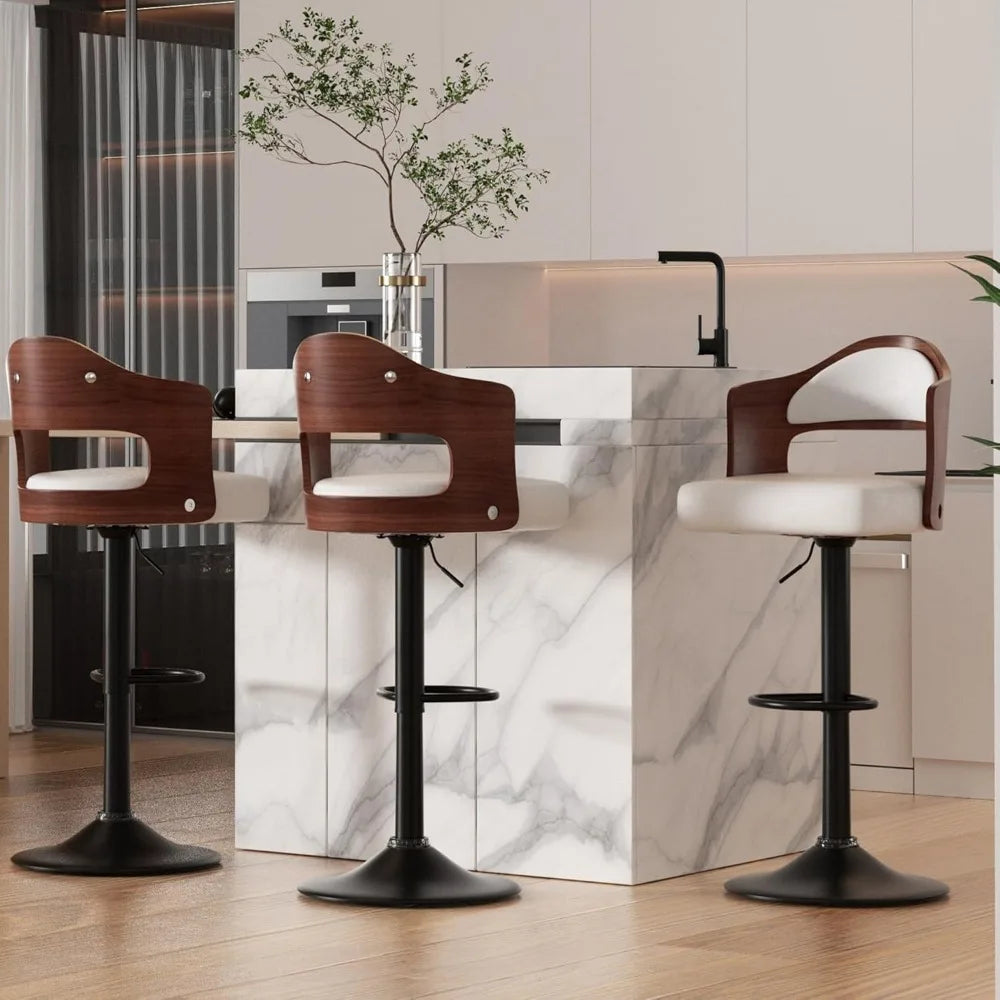 Swivel Bar Stools Set of 3 Seat Adjustable Height