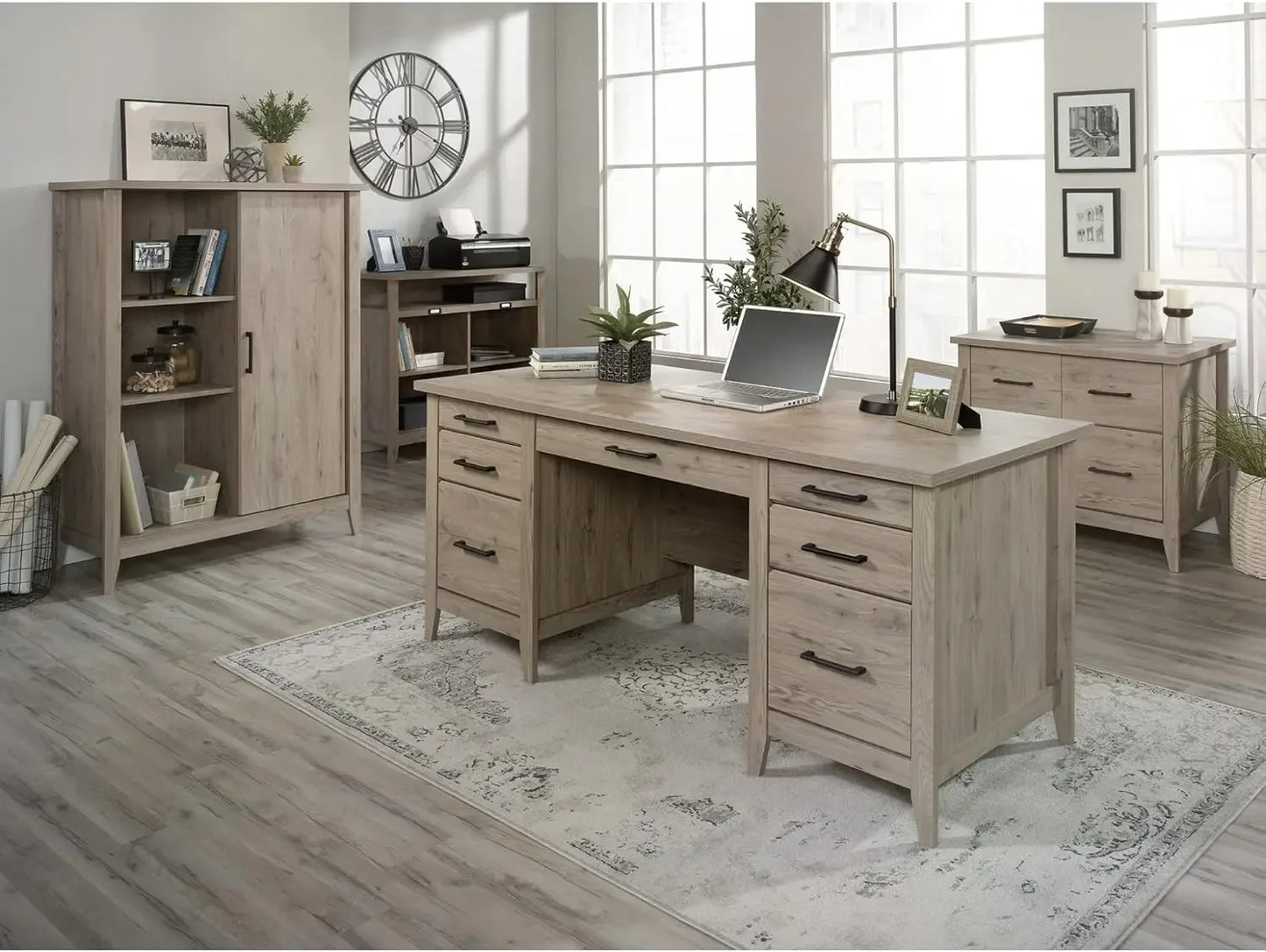 66"W Executive Computer Desk, Laurel Oak