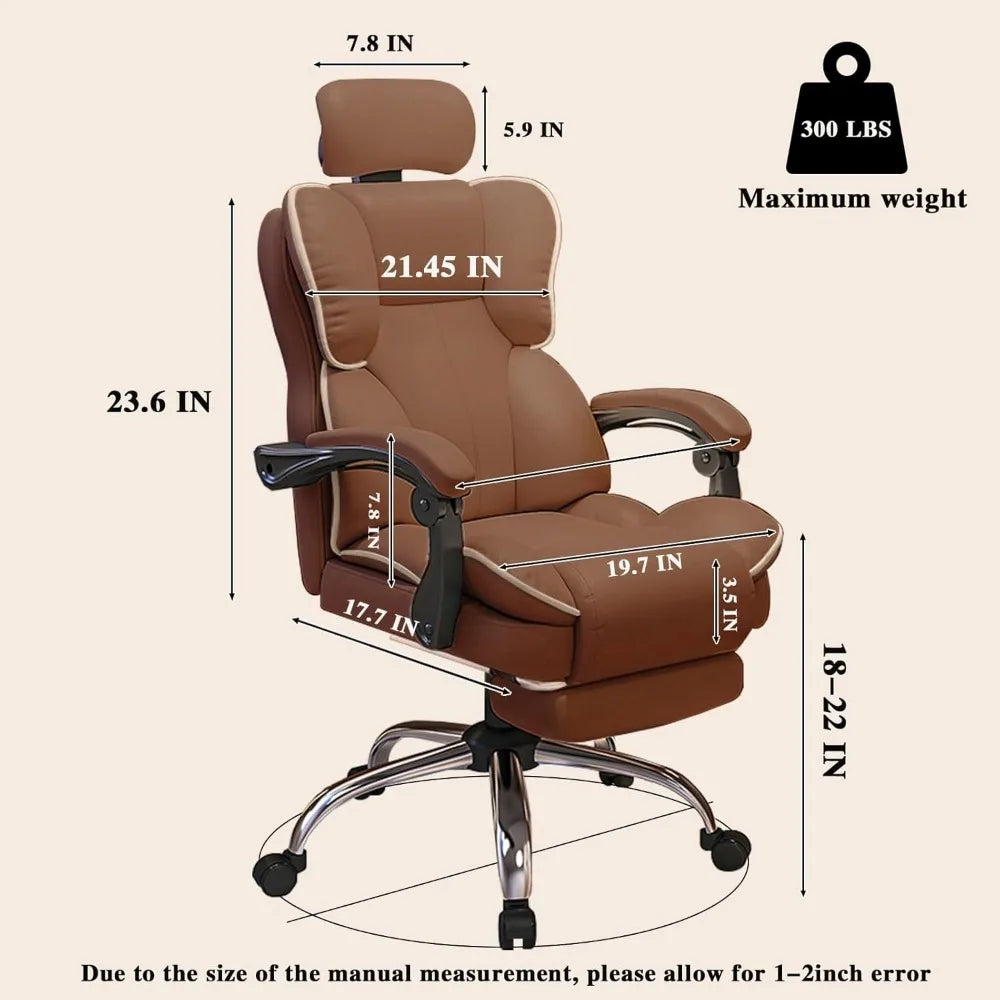 Adjustable PU Leather Office Chair with High Back