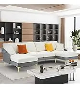 Sofa couch,4 Seat ,L-Shaped Velvet with Chaise Lounge