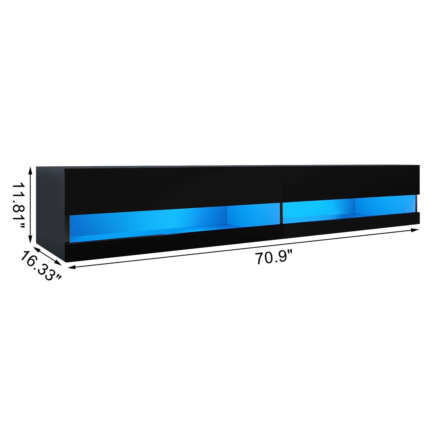 71" Floating TV Stand for 75/80" TV w/Power Outlets