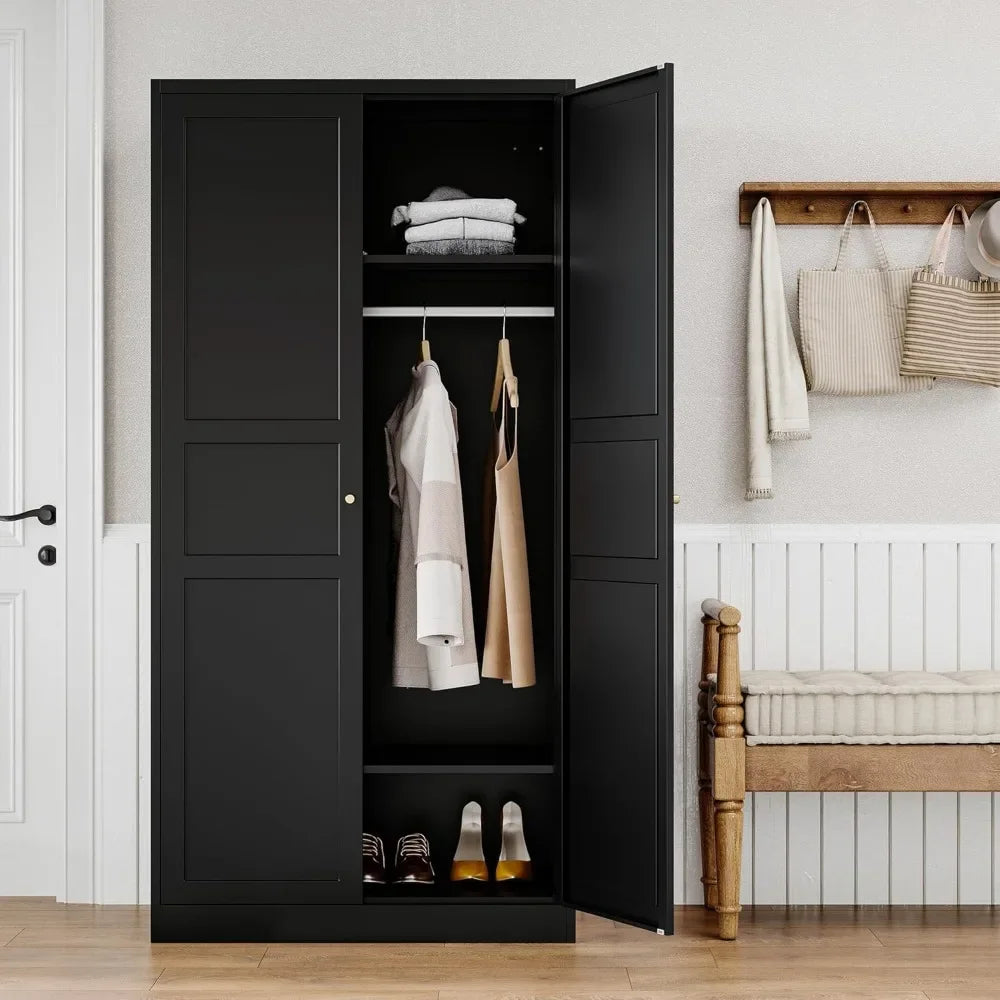 Metal Armoire Wardrobe Closet with 2 Doors