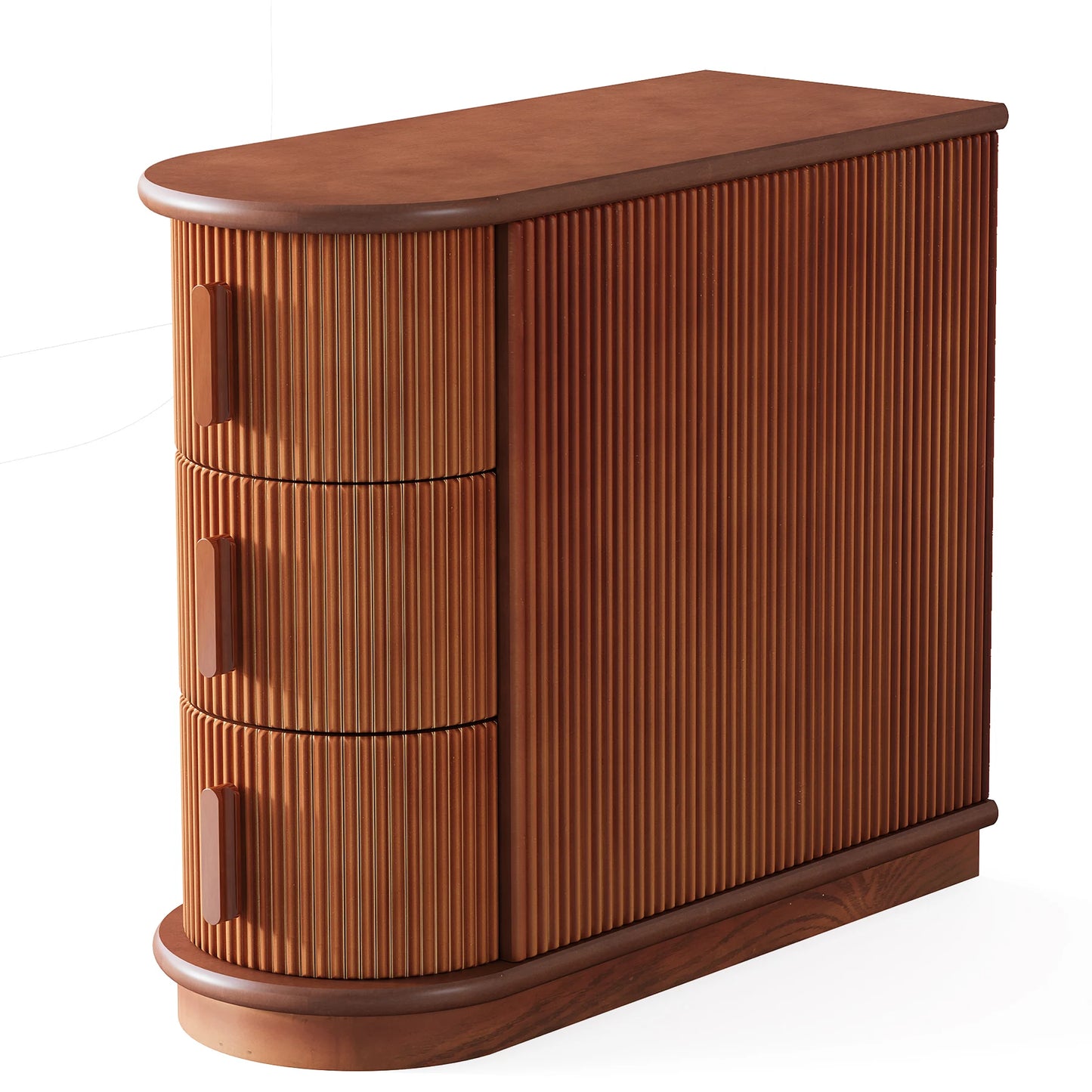 Tribesigns End Table Round Solid Wood Sofa Bedside Narrow Bedroom Side Table Nightstand with Drawer