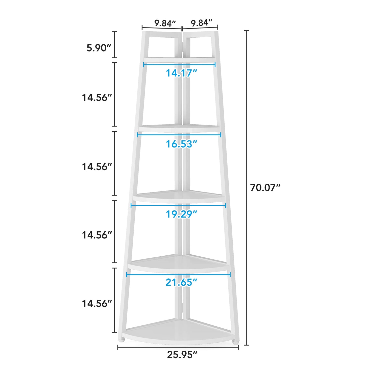 Corner Bookcase, Bookshelf with Rack Wood