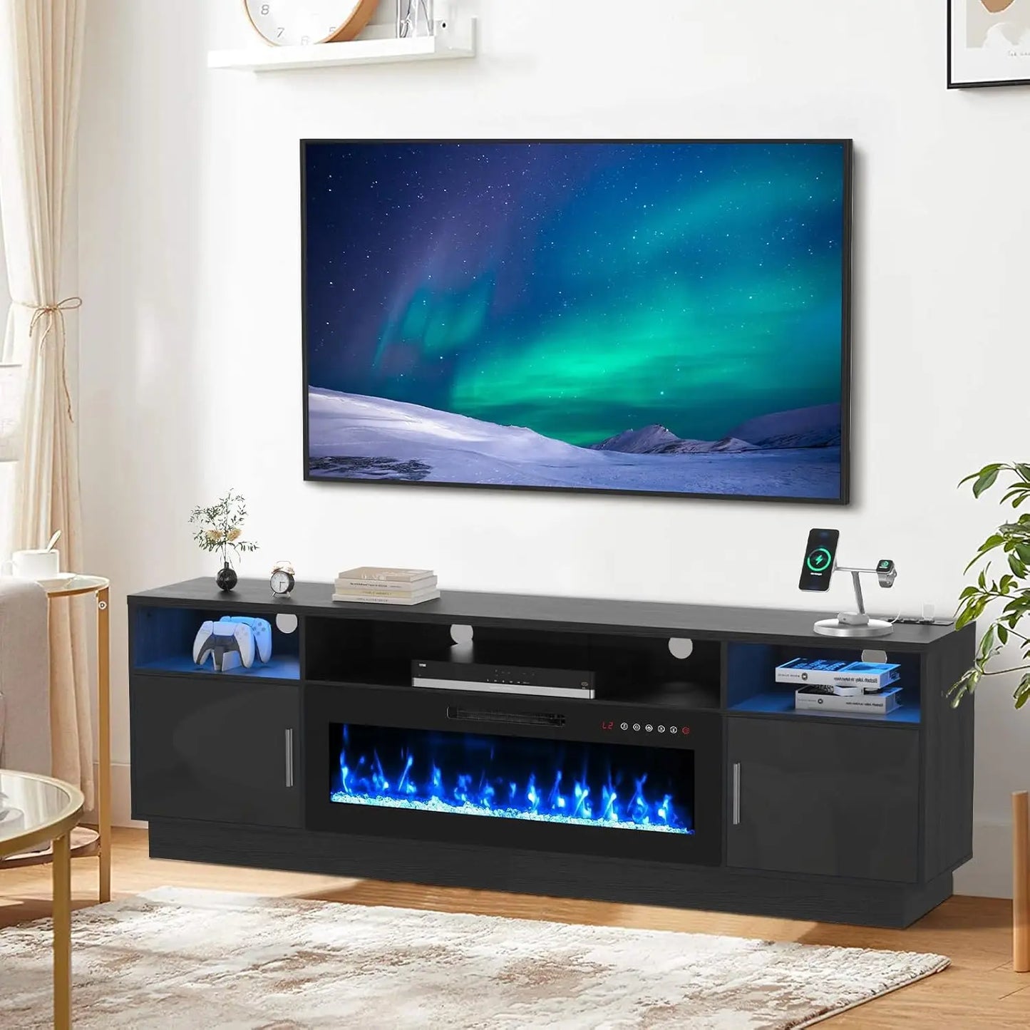 Fireplace TV Stand – 70" Stand with 36" LED Heater
