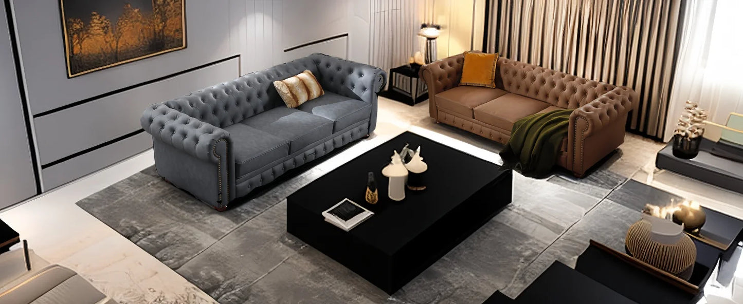 Chesterfield Sofa, with Low Back, 3 Seater Sofa