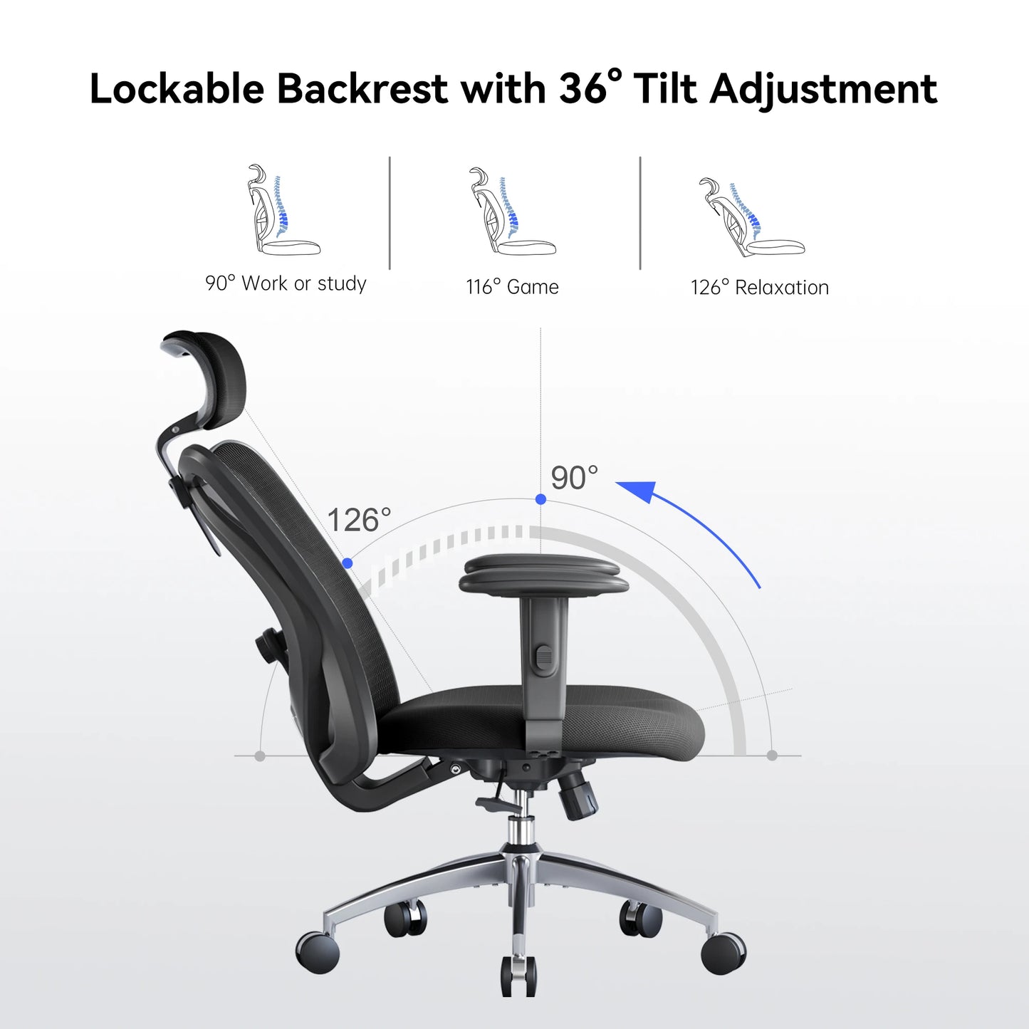 Ergonomic Swivel Chair for Office & Home