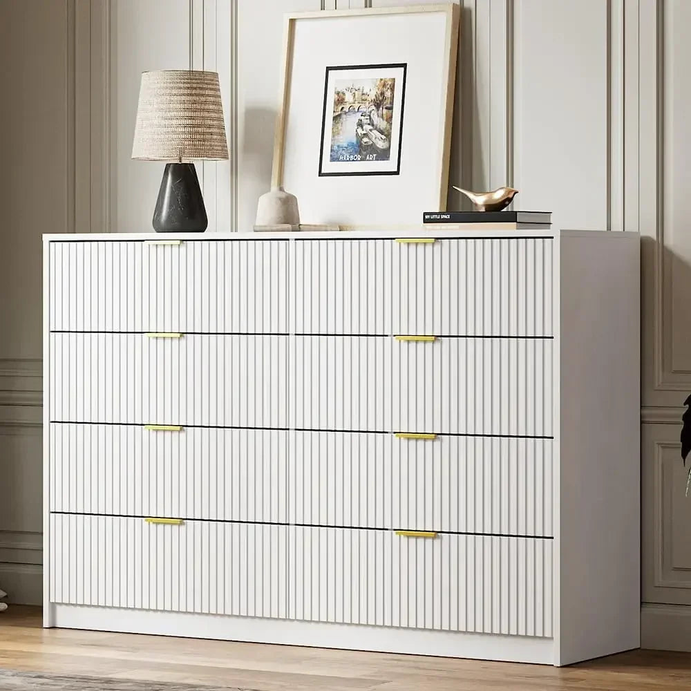 Double Dresser, Modern Tall Chest of Drawers