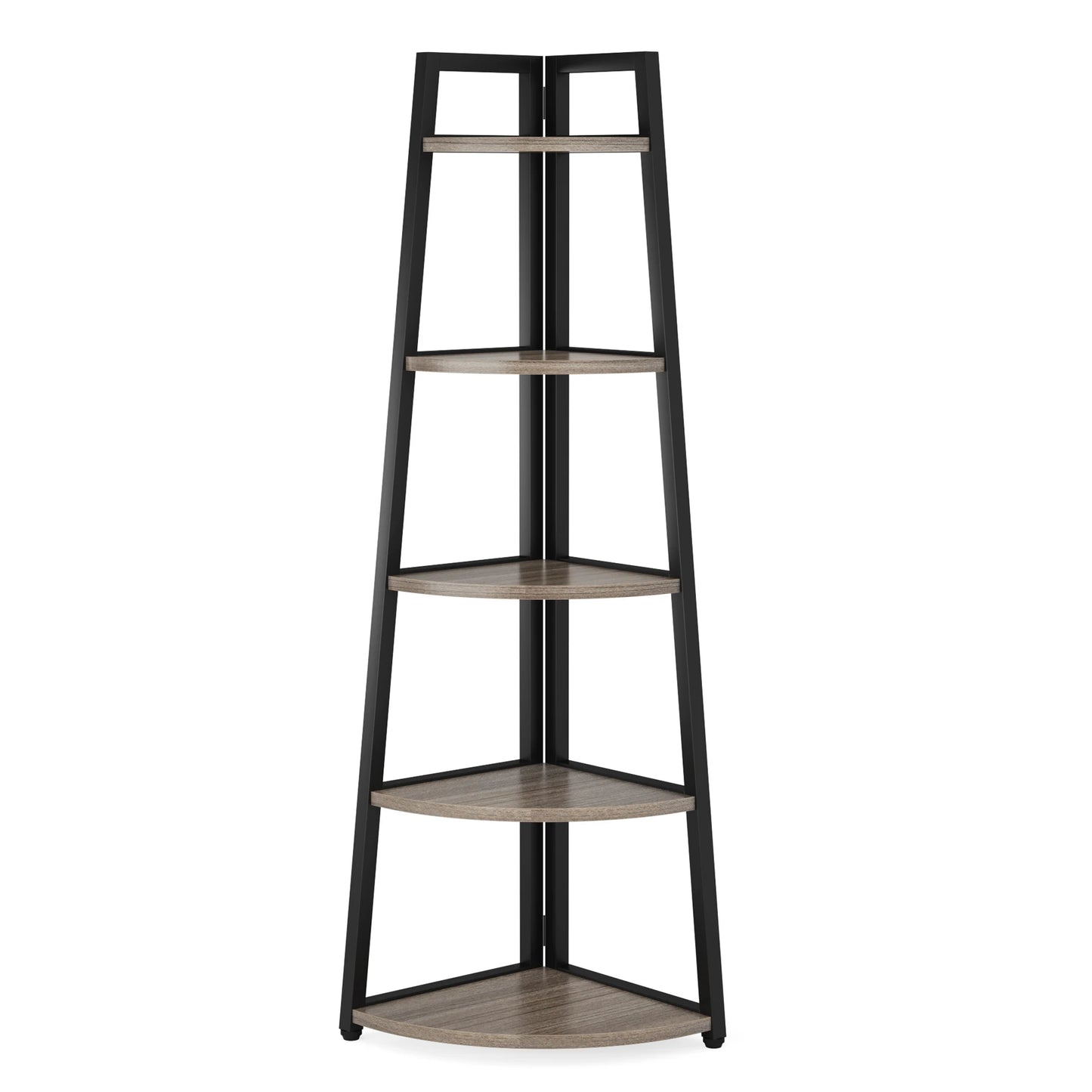Corner Bookcase, Bookshelf with Rack Wood