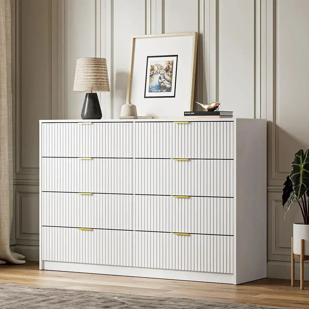 Double Dresser, Modern Tall Chest of Drawers