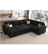 Velvet Modular Sectional sofa, Convertible L Shaped couch with Storage