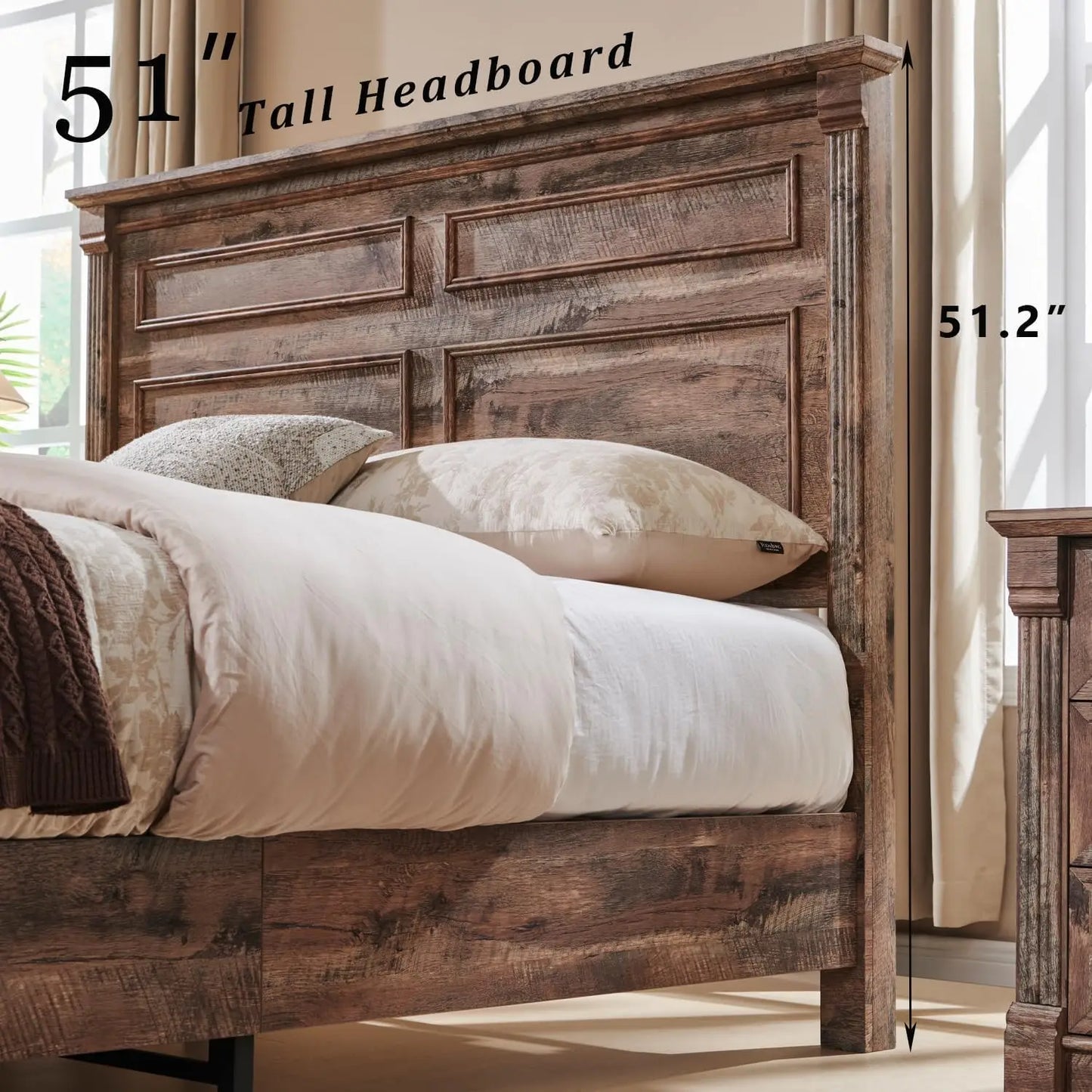 Queen Size Bed Frame, with Storage Drawers