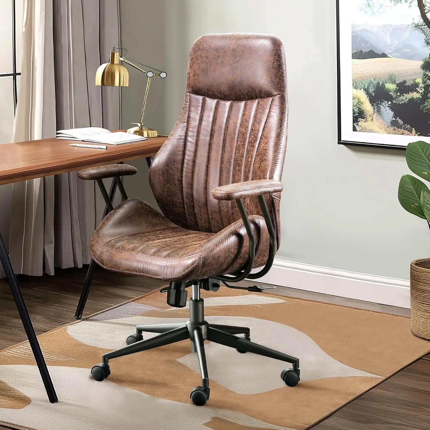 Office Chair with Wheels, High Back Ergonomic chair