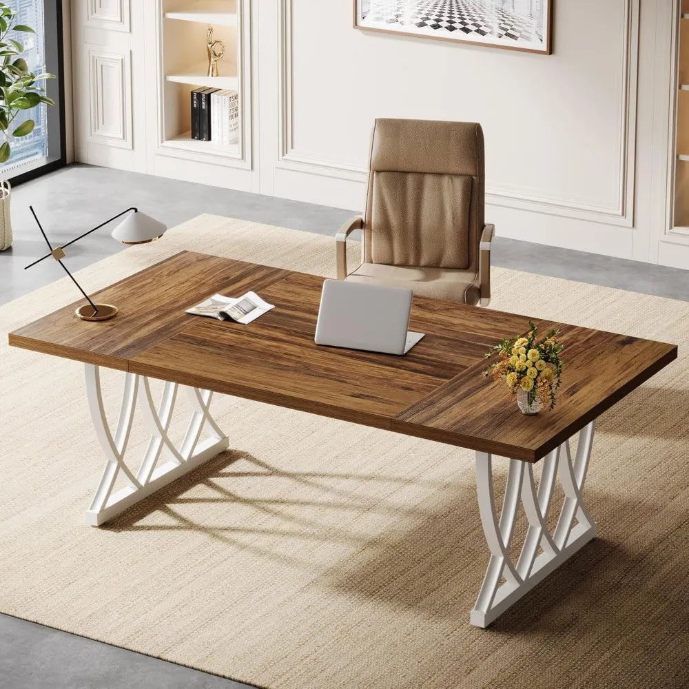 70.86-Inch Executive Desk, Thick Metal Frame