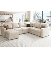 Velvet Modular Sectional sofa, Convertible L Shaped couch with Storage