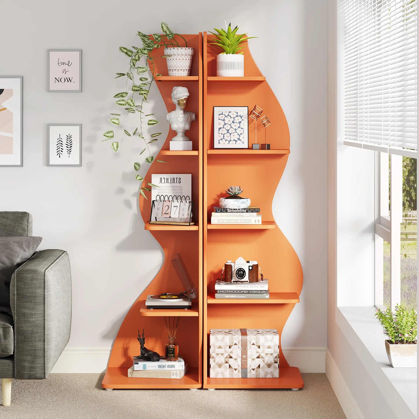 Corner bookShelf, 5-Tier Stylish Corner Bookcase