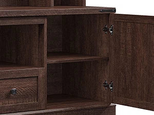 Wall TV Stand with 2 Doors, with LED & Power Outlets