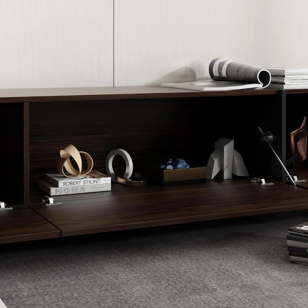 TV Stand with 4 Flip-Down Drawer for Storage