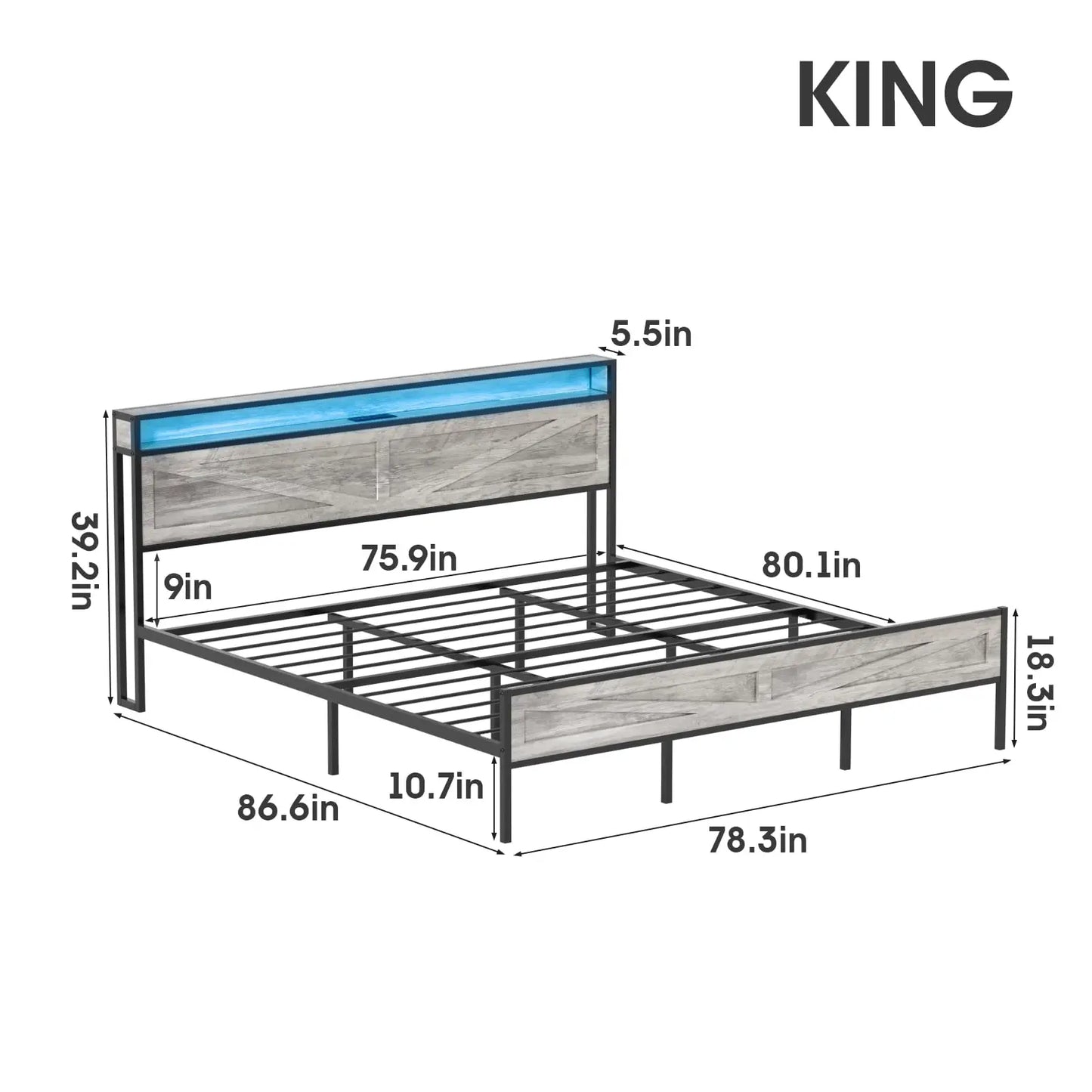 Queen/Full/Twing and King size Bed Frame with Storage