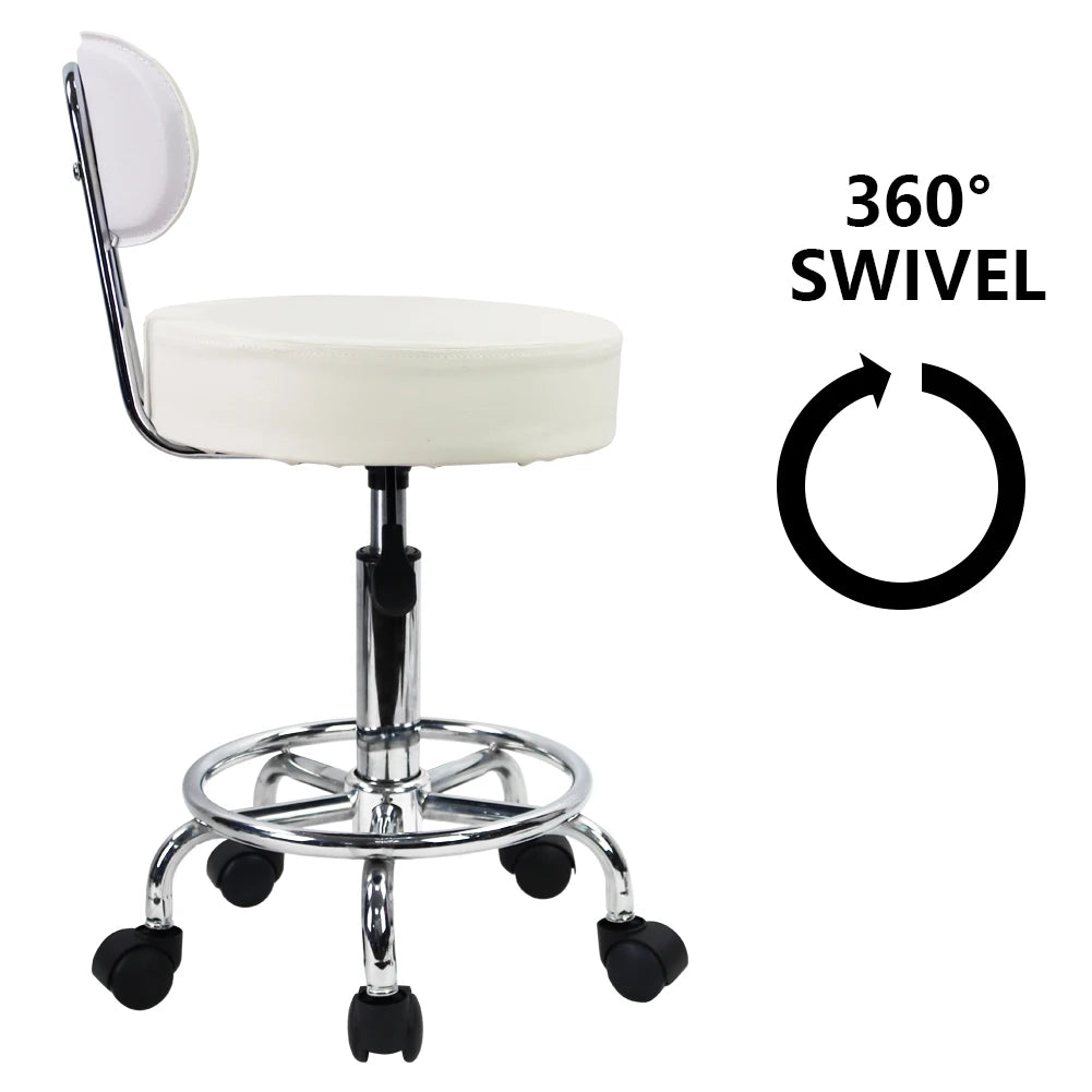 PU Leather Rolling Stool chair with Height Adjustable