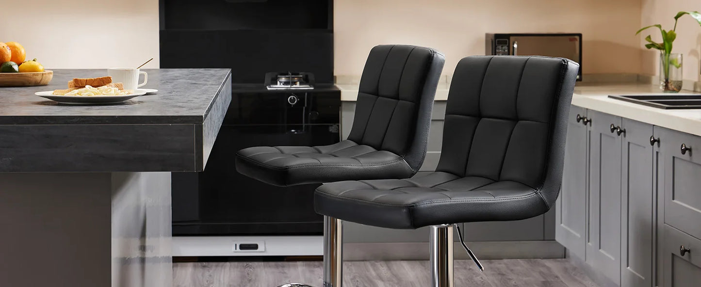 PU Leather Bar Stools Set of 2