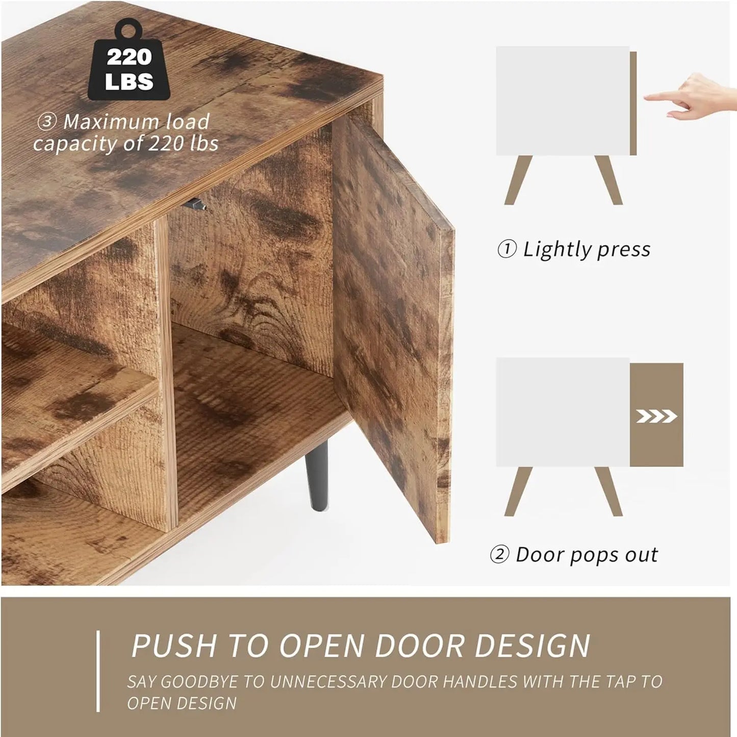 TV Stand for 65 Inch TV with Storage Cabinet