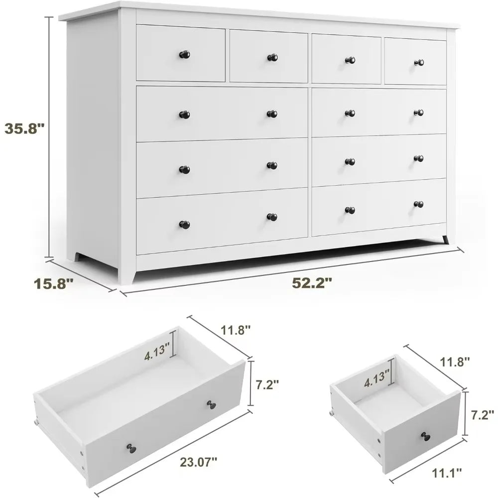 10 Drawer Dresser & Chest of Drawers