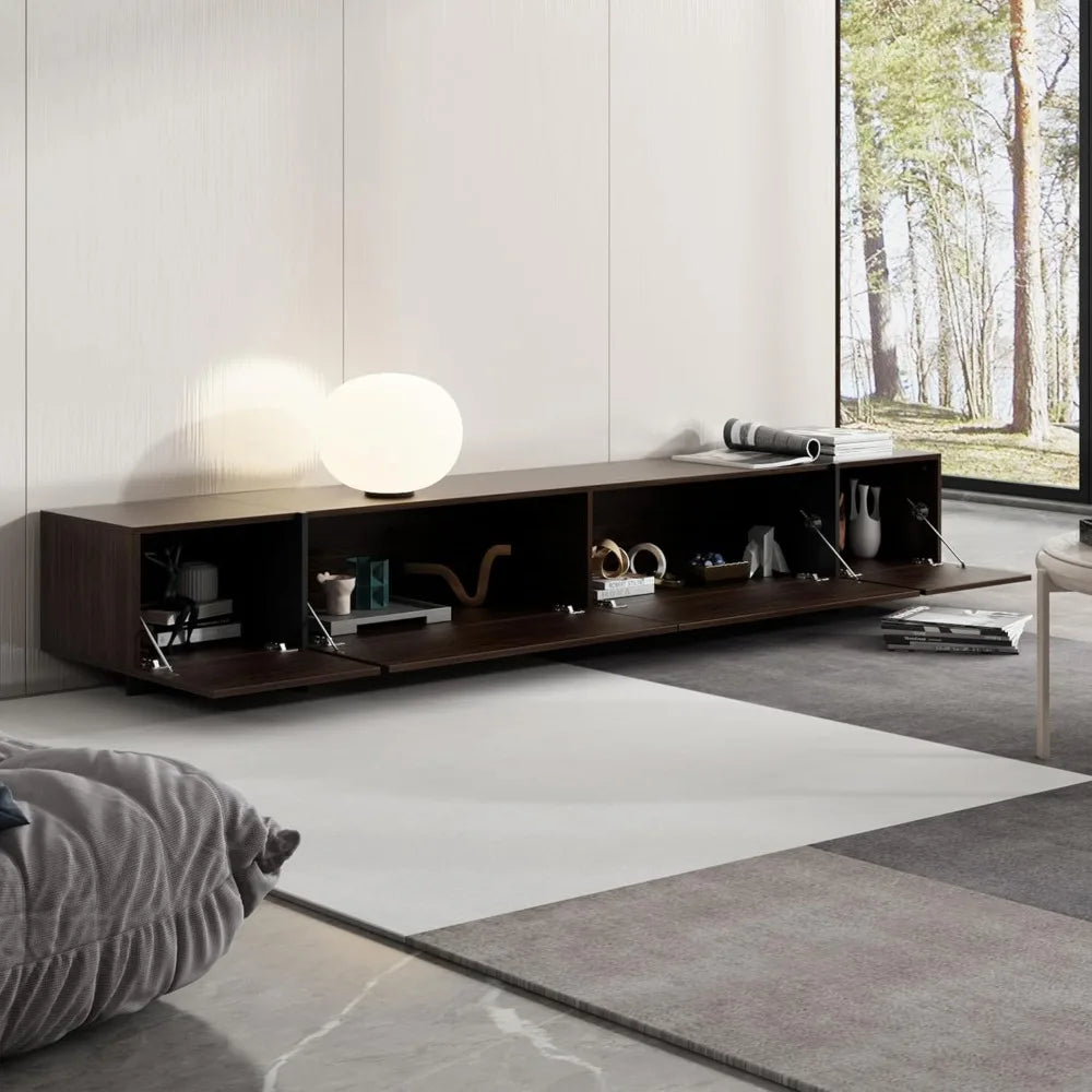 TV Stand with 4 Flip-Down Drawer for Storage