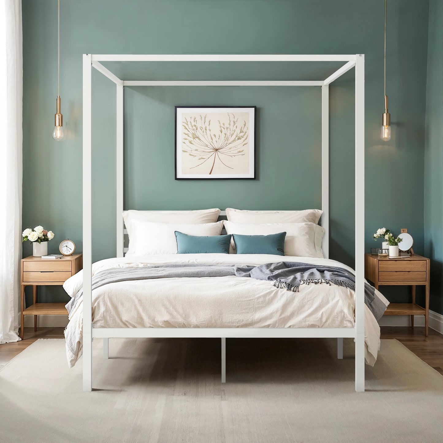 Canopy Bed Frame, Easy Assembly - Queen & Full Sizes