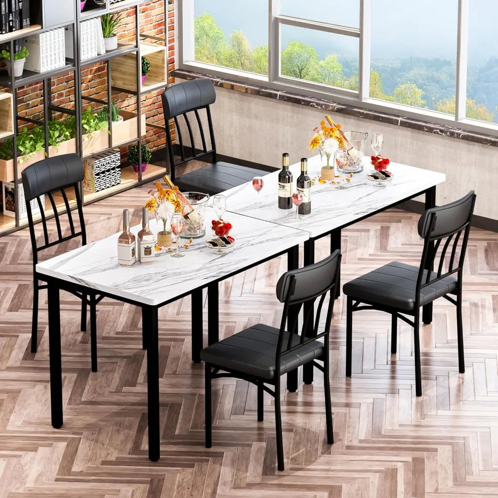 3 Piece Dining Tables Set, Small Industrial Kitchen Table and 2 Chairs, Kitchen Breakfast Dining Table Set, Breakfast Table Set
