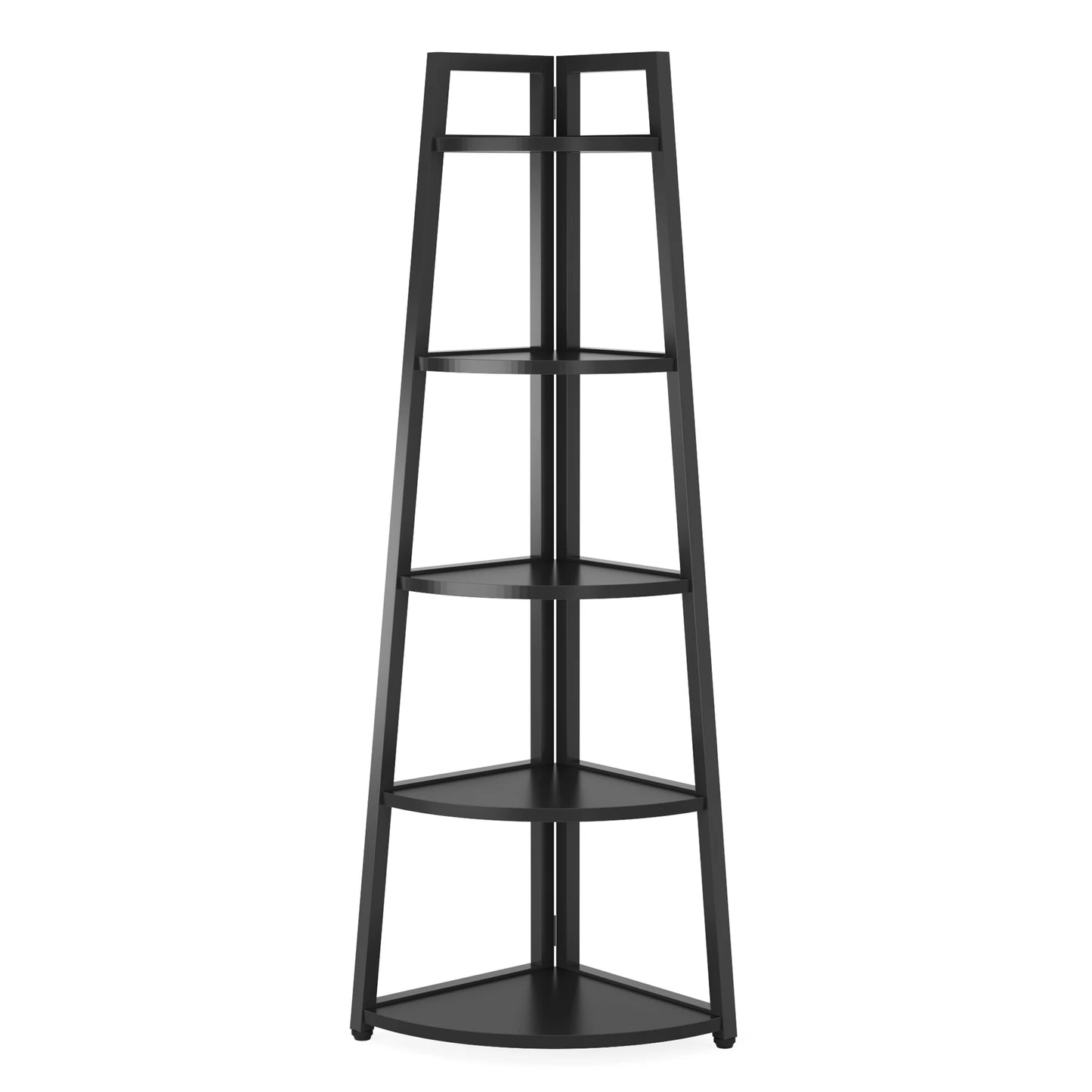 Corner Bookcase, Bookshelf with Rack Wood