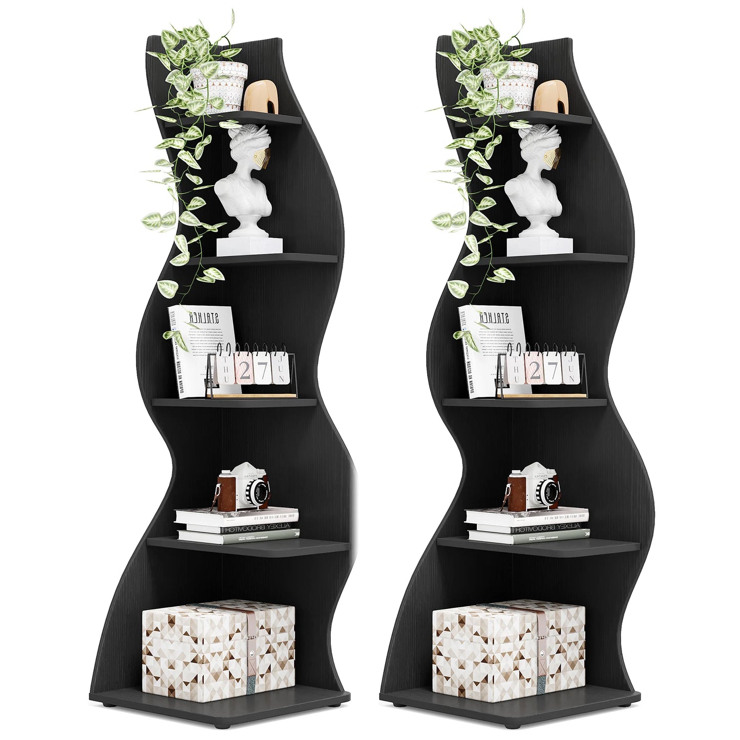 Corner bookShelf, 5-Tier Stylish Corner Bookcase